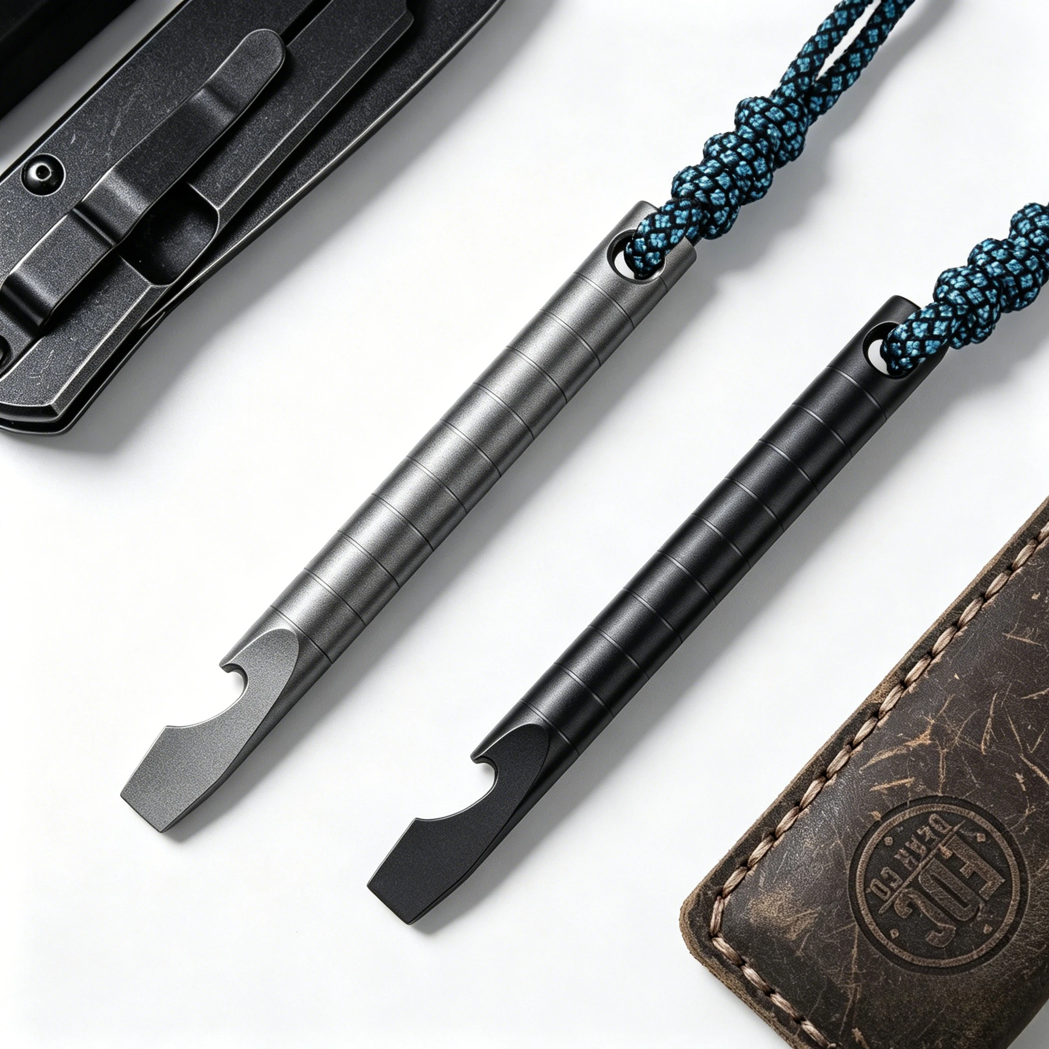 Titanium EDC Pry Bar,Keychain Prybar Multitool With Beer Bottle Opener,6 in 1 Portable Pocket Mini Crowbar Tool EDC Pocket Tool