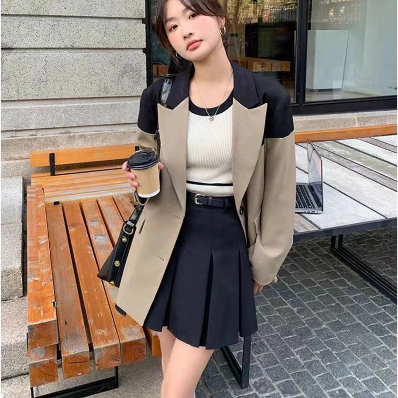 High Quality Women's Medium Length Blazers Korean Style Female Coats and Jackets Fall Elegant Youth Outdoor Trend 2025 Outerwear