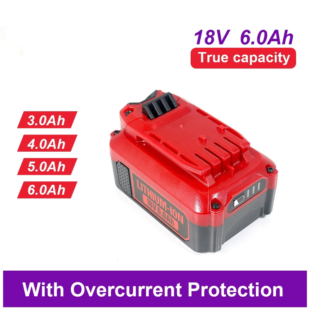 

Для Diehard 18 В аккумулятор 5,0 Ач 6,0 Ач 18650 сменный литий-ионный аккумулятор CMCB201 CMCB202 CMCB204 CMCF800 CMCD700