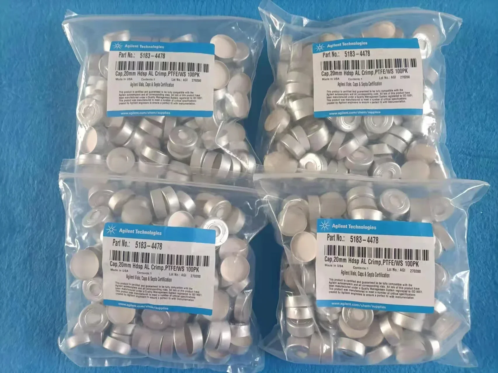 

GC headspace bottle cap 5183-4478, jaw 20mm with safety relief device PFTE gasket