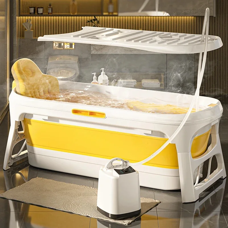 

Home Folding Adult Bathtub Whole Body Spa Massage Sweat Steaming Bathtub Bath Barrel Thickened Plastic Bathtub