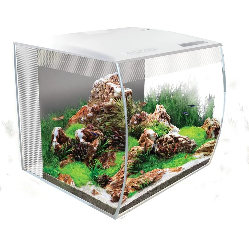 

Flex 15 Aquarium Kit - Fish Tank for Fish & Plants - Comes with LED Lights, Filtration System & More 16" x 15" x 15" - 57 L