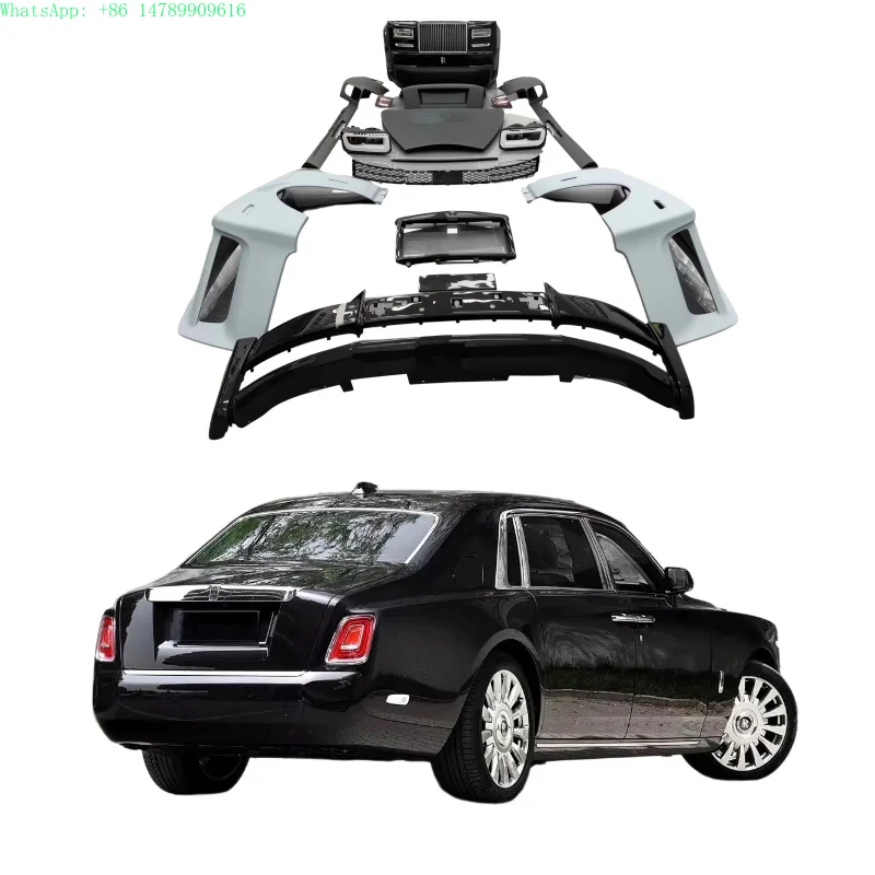 For  Phantom 6th to 9th Gen: OEM Quality PP Car Bumper with LED Headlight, Easy Install