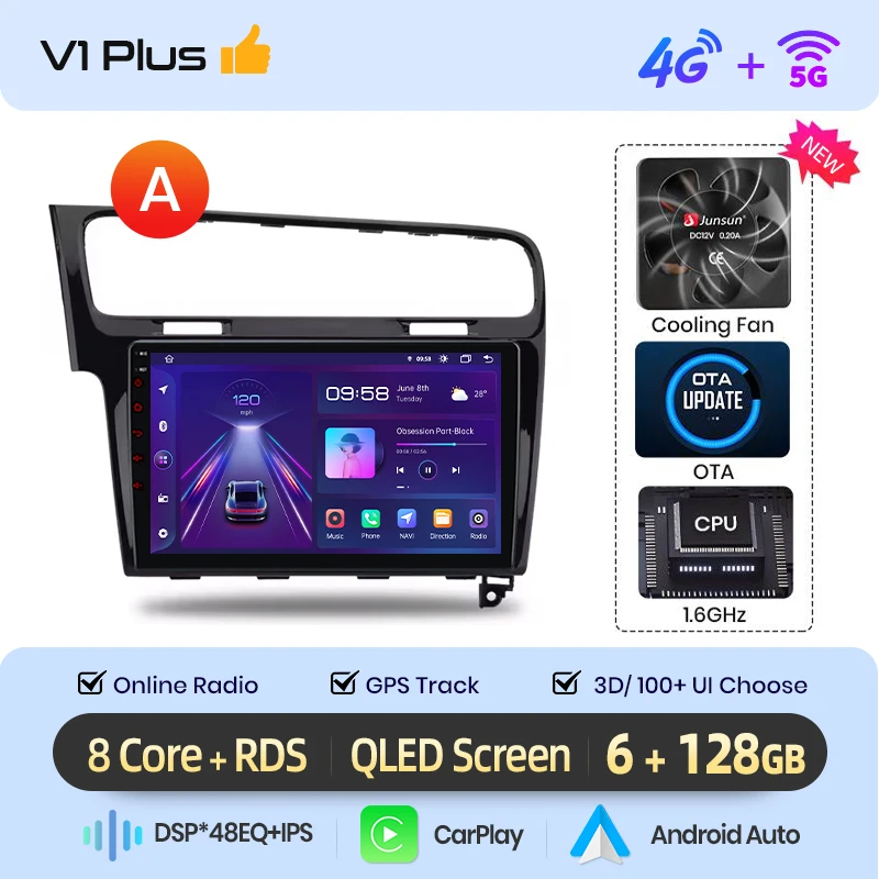 Junsun Draadloze Carplay Android Auto Autoradio Voor Vw Volkswagen Golf 7 2013-2017 Gps Multimedia 2 Din Systemen Stereo