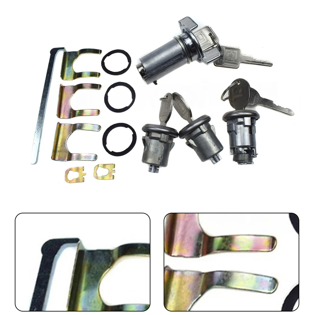 Ignition Door Trunk Lock Cylinder Keys Full Set For Chevrolet Buick GMC Cadillac 1961-1999 OE 607893 608307 605533 High-Strength