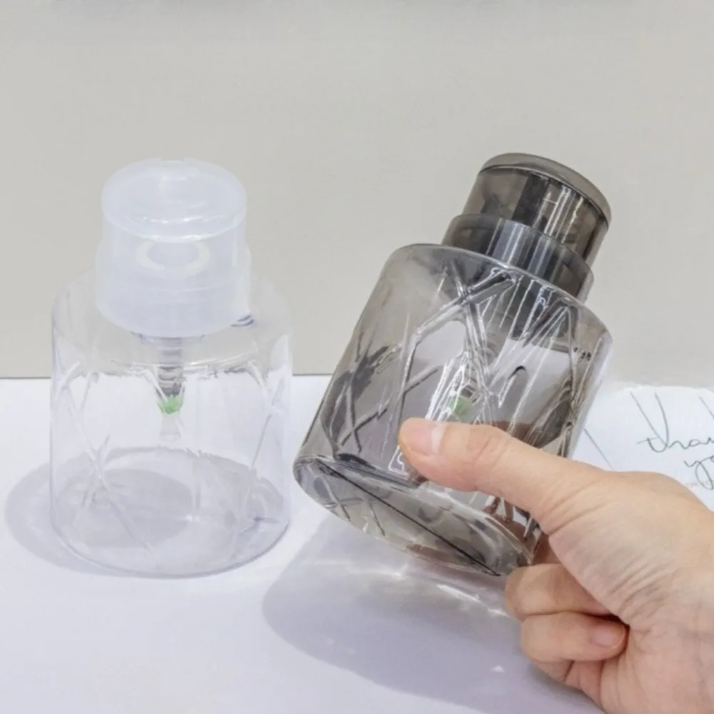 Lockable Empty Pump Dispenser Refillable Bottle, Nail Manicure Cleaner Makeup Remover Container Press Bottle Nail Art Tools