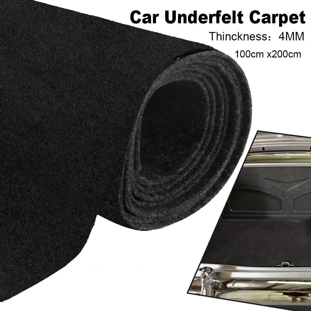 1Mx2M Car Underfelt Carpet Stain Resistant Replacement Renovate Upholstery Auto Floor Trunk Boat Mat Felt Fabric Black