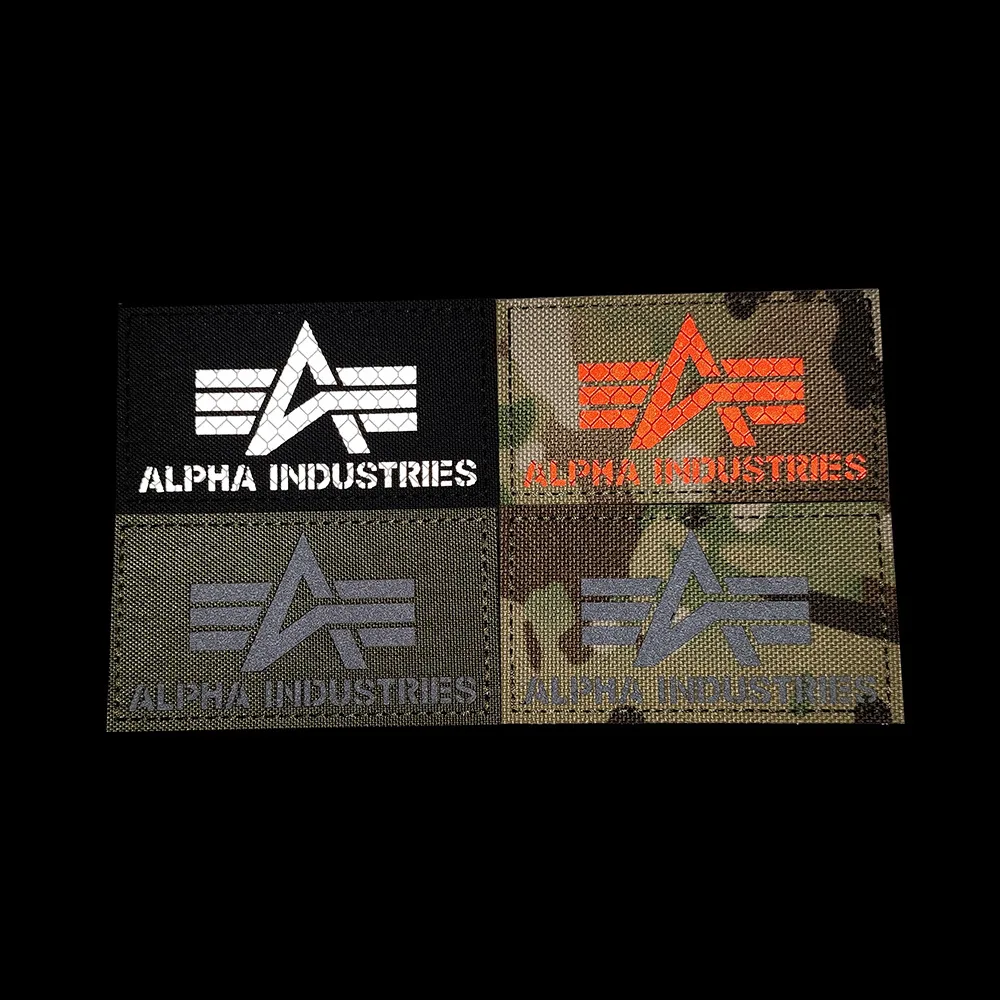 1 قطعة شارة ألفا عاكسة شارة ألفا مضيئة هوك وحلقة شارة ظهره التصحيح #2