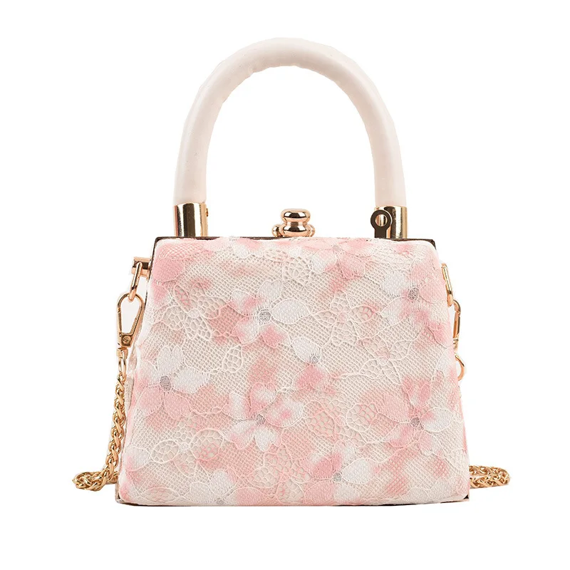 Lolita Women Purses and Handbags Designer Bags Handmade Pearl Flower Wedding Dinner Party Bags Girls Chain Shoulder Bag