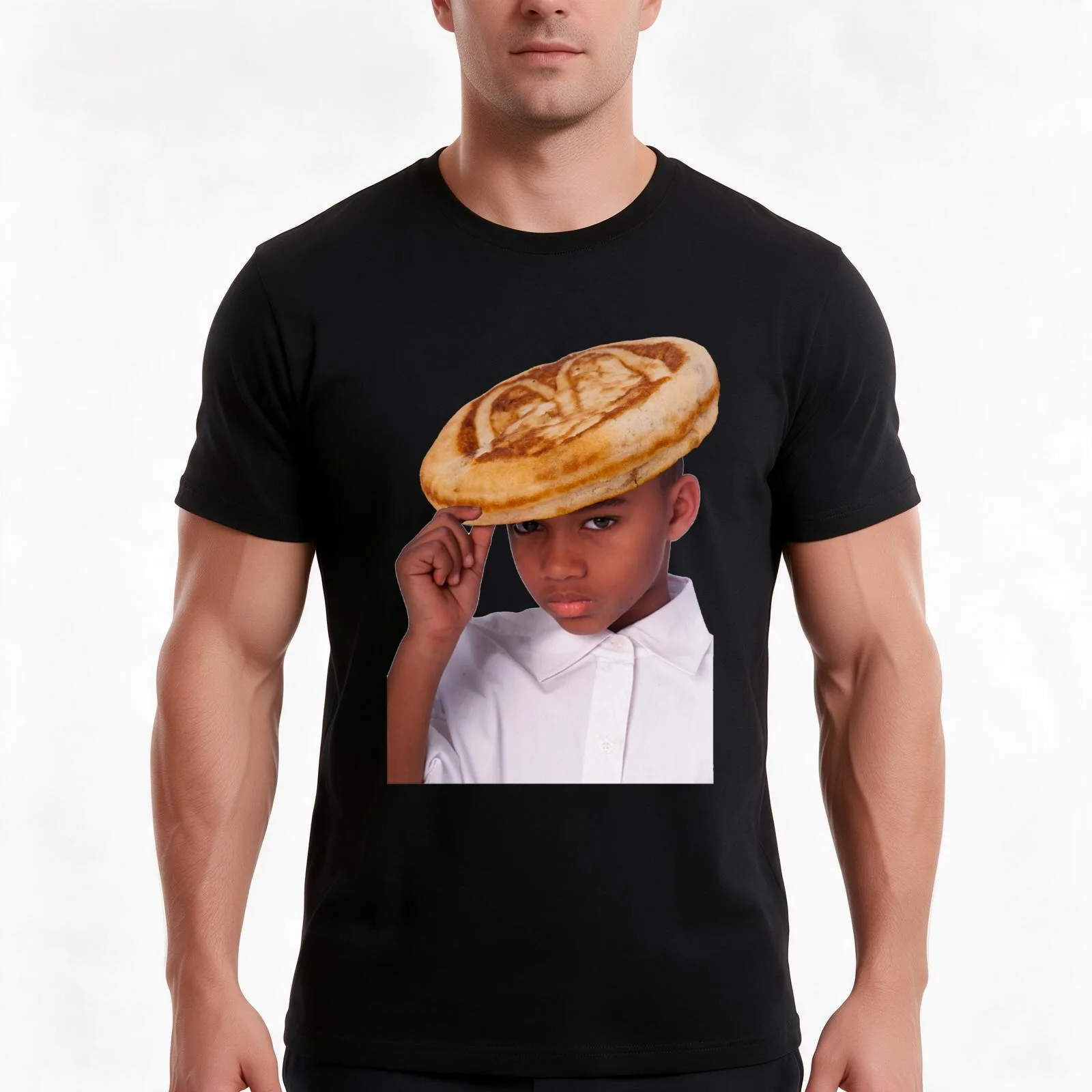 McGriddle Hat T-Shirt, Summer Casual Cotton Tee, Oversized Streetwear Tops, Vintage Graphic Print, Loose Fit Short Sleeve