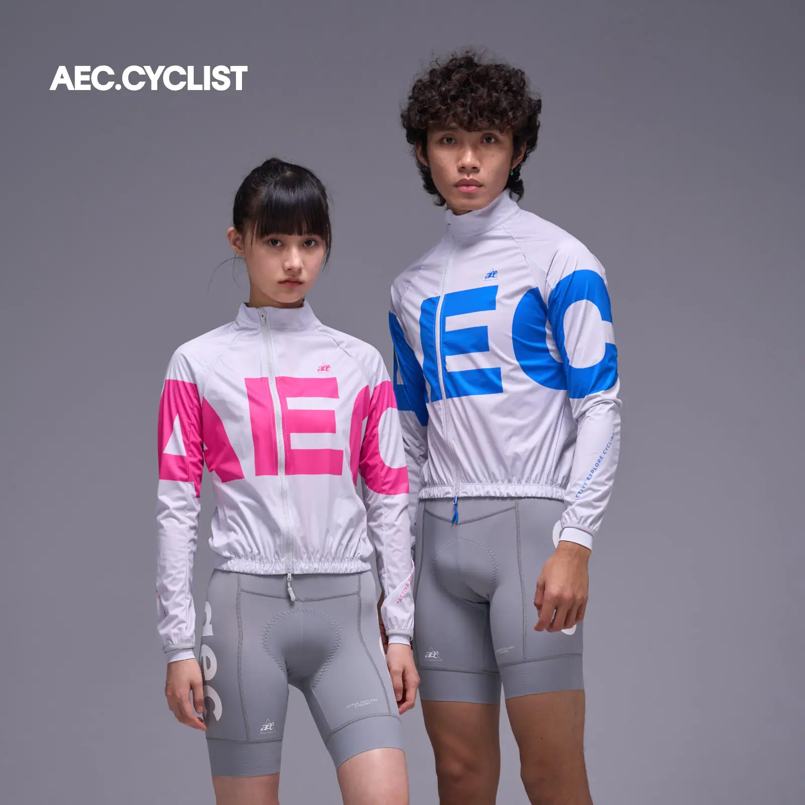AEC CYCLIST Men Women Windbreaker Cycling Jacket Two Way Zipper