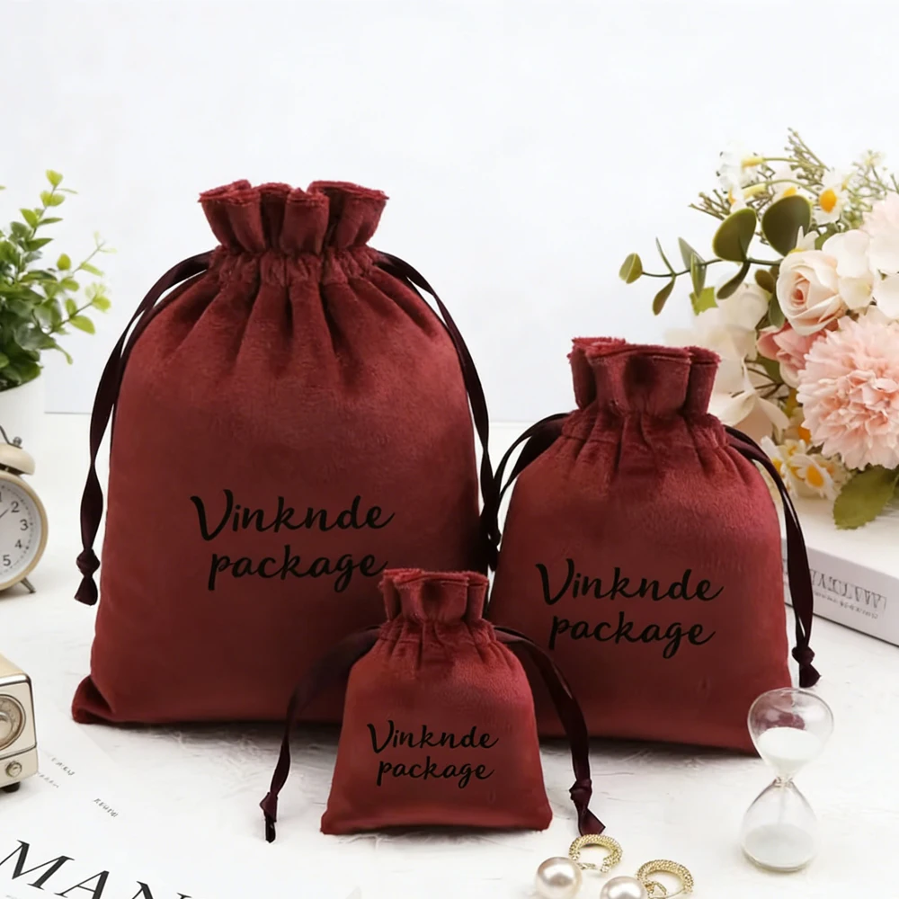 

Hot Sale Custom Luxury Velvet Drawstring Storage Pouch for Perfume Essential Necklaces flexography Essential Oil Packaging Bags