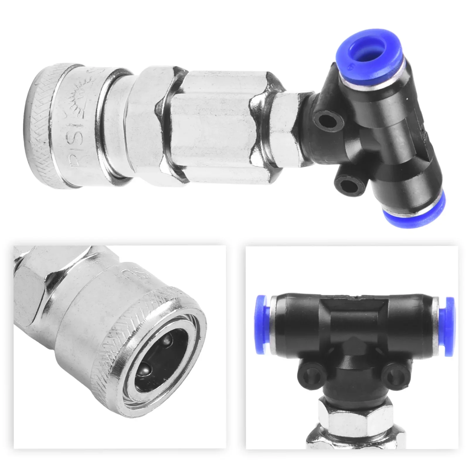 For Air Tanks Inlet Size 1 4 Inch Three-way Joint Easy To Use Metal Material Working Pressure Connector-Tube Diameter