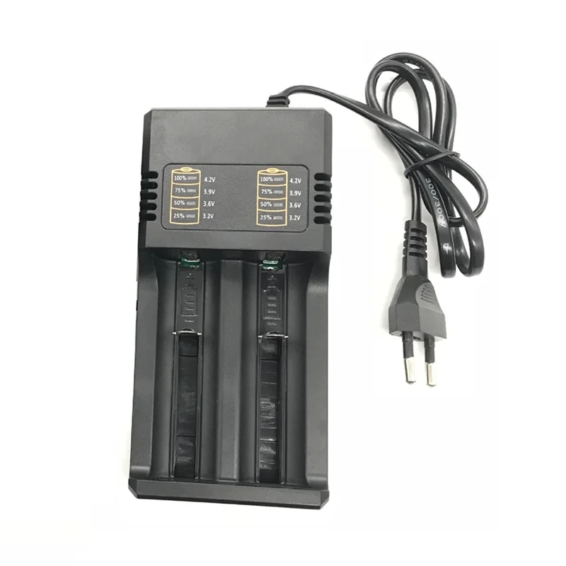 NNR-2-Slots Li-Ion Battery Charger 3.7V 18650 16340 14500 Li-Ion Rechargeable Battery Charger 18650 Battery Charger EU Plug