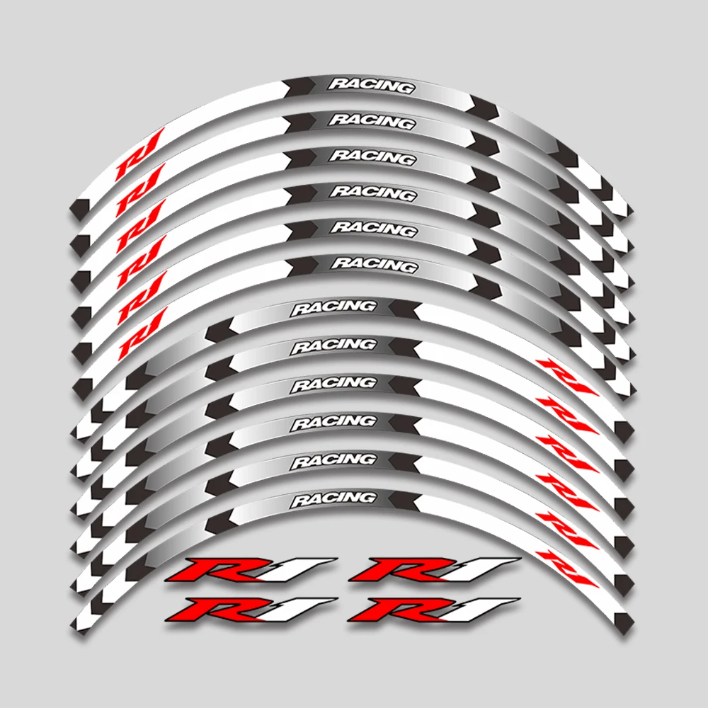 

For Yamaha YZFR1 yzf r1 Motorcycle Accessories Sticker 17inch Wheel Hub Reflective Stripe Rim Tire Waterproof Decorative Decals