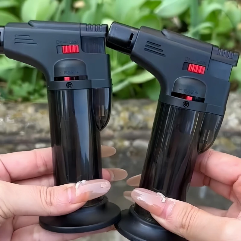 

Jet Flame Lighter Refillable Windproof Straight Flame Lighter with Visible Air Window Camping Kitchen Tool Cigarette Accessories