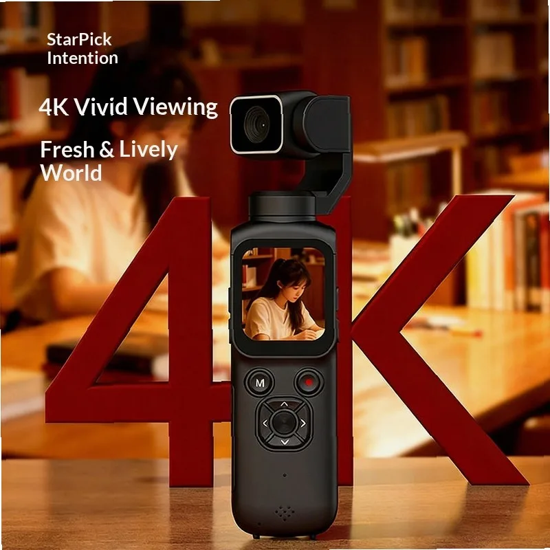 4K HD Handheld vlog Pocket PTZ Camera Student Action Camera Outdoor Travel Record Anti-Shake Camera