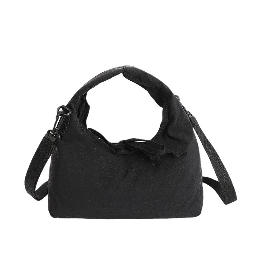 

Bow Nylon Shoulder Bag Korean Style Solid Color Casual Dumpling Bag Large Capacity Handheld Oxford Cloth Underarm Bag Girls