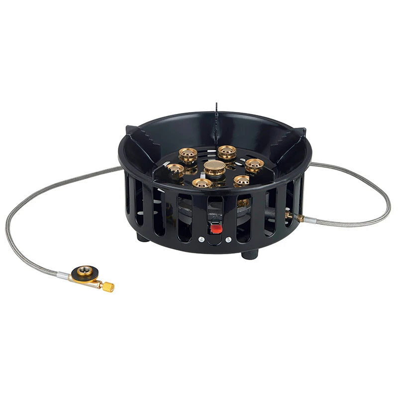 Outdoor 7 Core Strong Fire Power Camping Stove Portable Tourist Gas Burner Windproof Stoves Hiking Barbecue BBQ Cooking Cookware