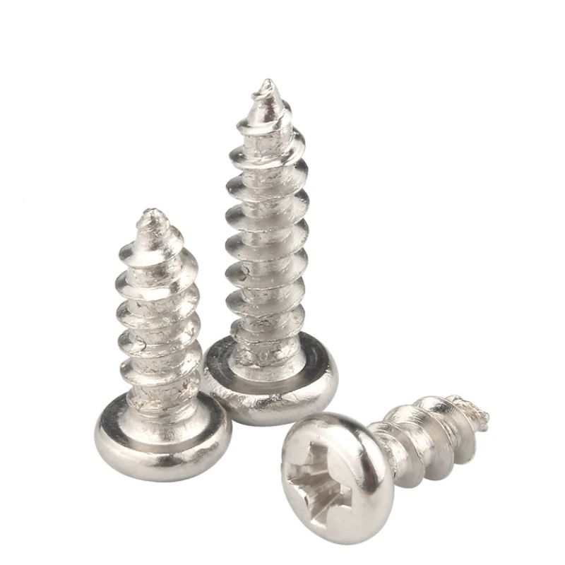 Baja karbon berlapis nikel M1 M1.2 M1.4 M1.7 M2 M2.6 M2.8 M3 M3.5 M4 sekrup kayu ceruk Silang kepala sekrup kayu mengetuk sendiri