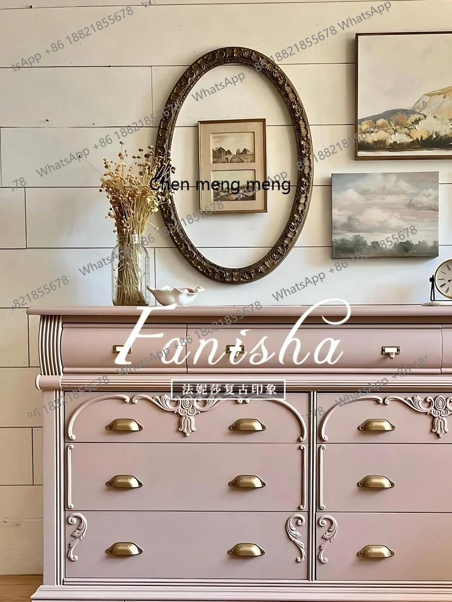 French style light luxury door cabinet villa living room carved decorative storage master bedroom chest