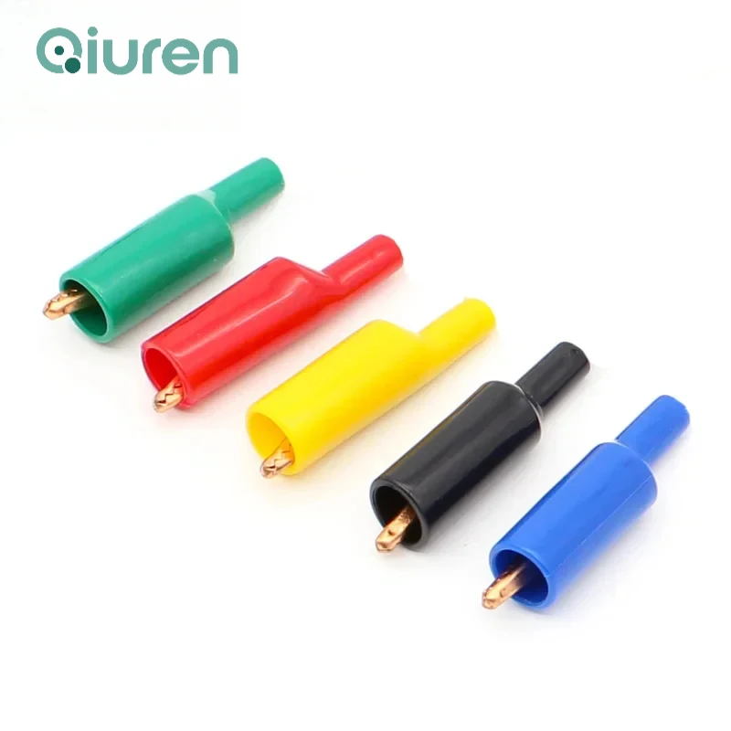 10PCS CC60C Solid copper Crocodile Alligator Clips with PVC insulator 10A Current 4mm Socket connction