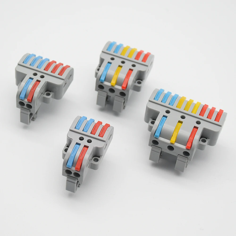 

DIN Rail Mini Fast Wire Cable Connectors Universal Compact Conductor Spring Splicing Wiring Connector Push-in Terminal Block