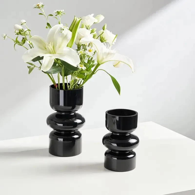 Ornement en verre médiéval de bureau – Vase rétro de couleur unie, bouteille créative pour plantes et fleurs hydroponiques