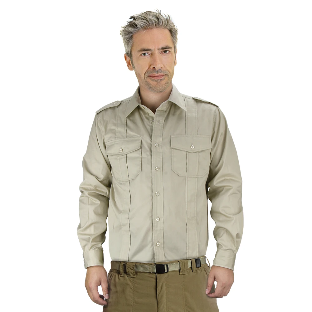 Movie Indiana Jones Costume Men Dr. Jones Shirt Long Sleeves 2 Pockets Work Shirts Male Halloween Cosplay Outfits Adult Size