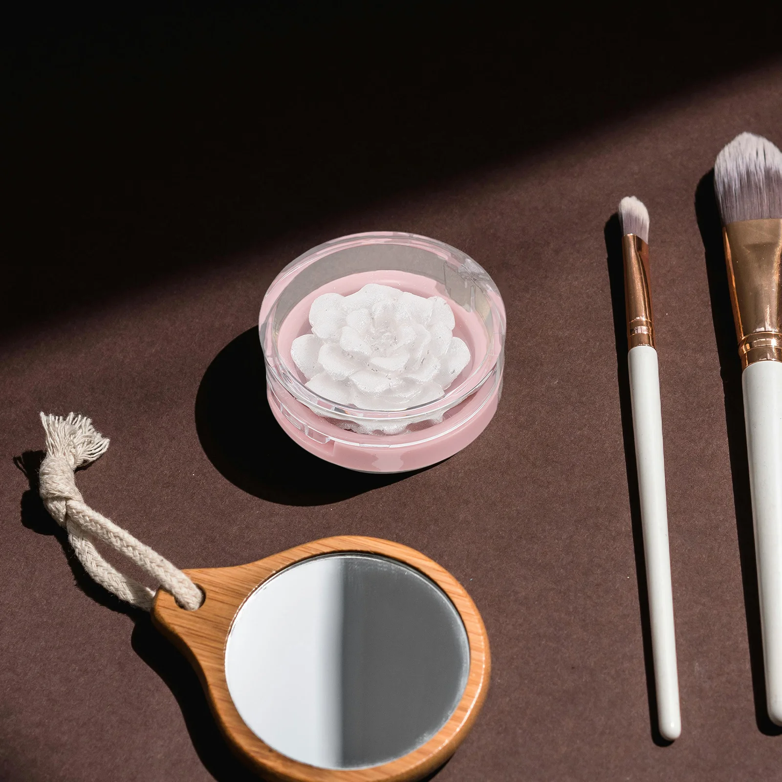 Poudre surligneuse Rose sculptée 3D pressée pour joues du visage, maquillage scintillant, lueur métallique