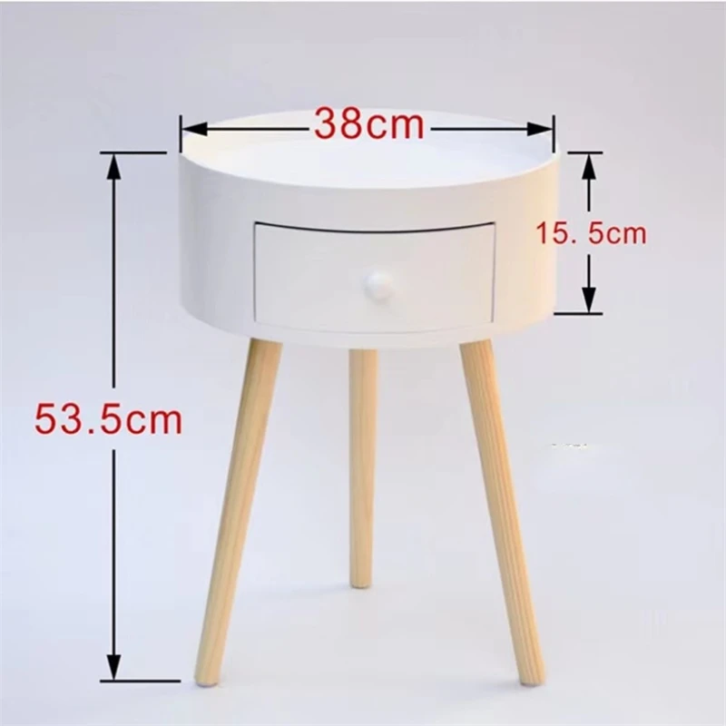 Nordic Style Three Legs Bedside Table Bedroom Wooden Nightstand Light Luxury Simple Small Round Table Desk Lockers Coffee Table