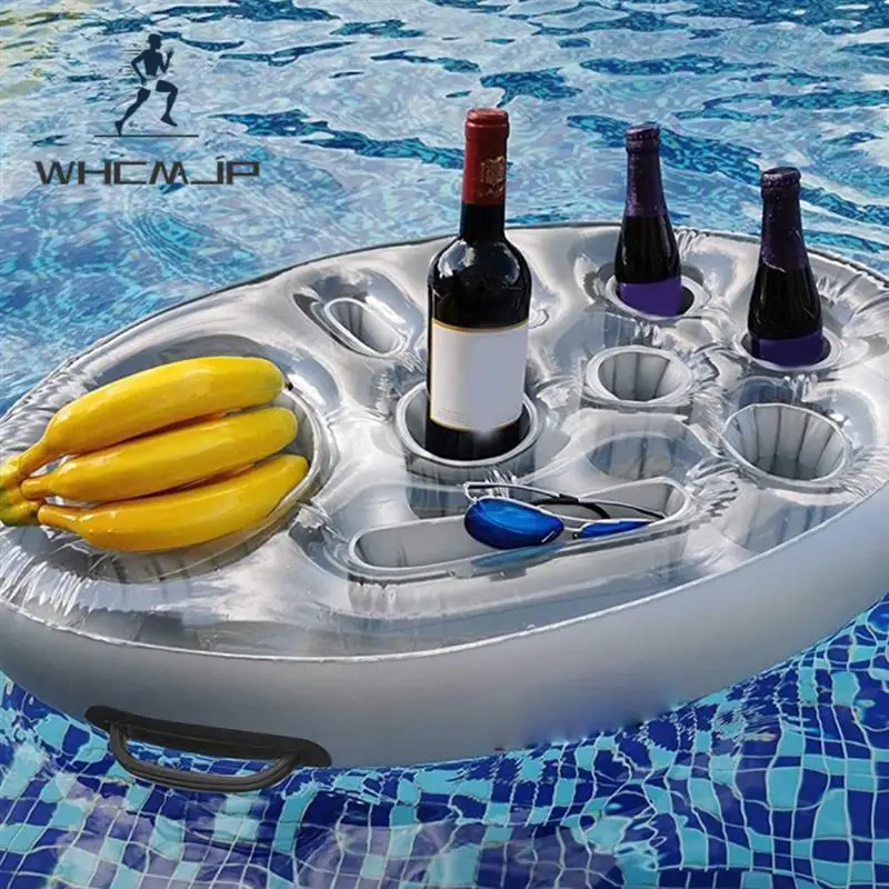 Summer Party Bucket Cup Holder Inflatable Pool Float Beer Drinking Cooler Table Bar Tray Beach Swimming Ring Accessories