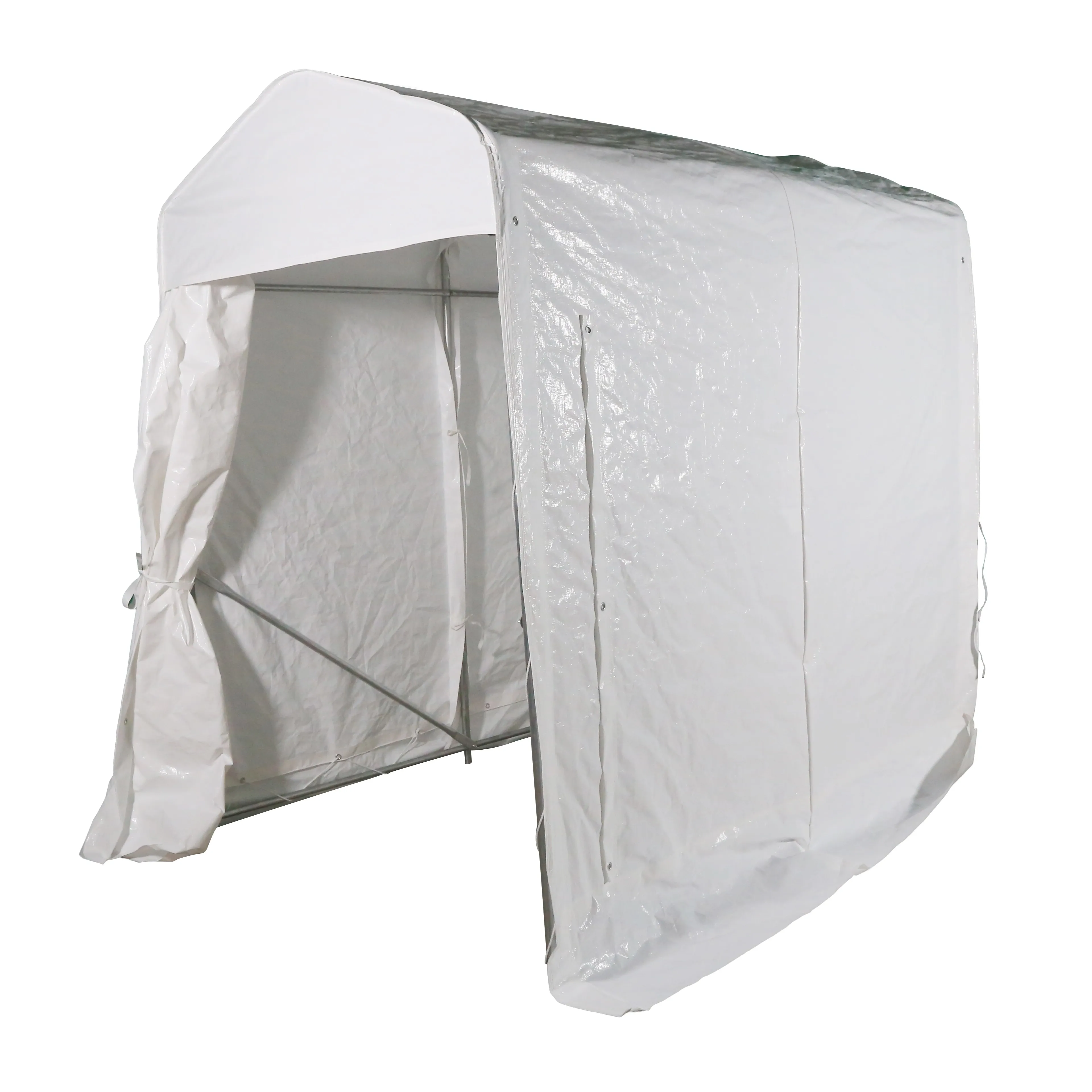 Outdoor Foldable Modern Simple Storage Tent 5' X 8' PE Coated Steel Waterproof Portable Shed for Bike Motorcycle Tools view 3