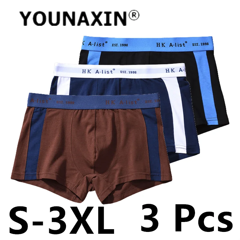 

3 Pcs Big Size Men's Underwear Trunks Boyshorts Panties Comfort Undies Boxers Briefs Knickers Underpants Cotton S M L XL 2XL 3XL