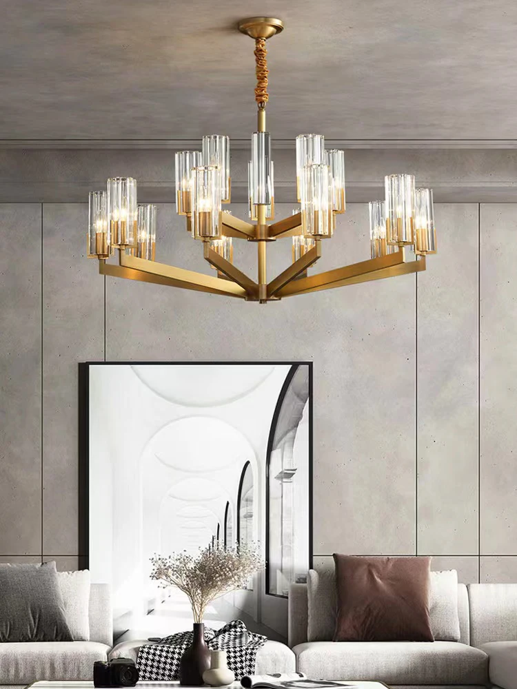 

Retro American E14 LED Dimmable Black Brass Gold Chrome Chandelier Lighting Lustre Suspension Luminaire Lampen For Living Room