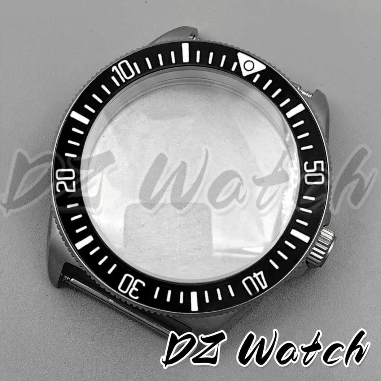 

DZ 40 мм тактическая лягушка из нержавеющей стали серебряный корпус для часов для мужчин NH34 NH35 PT5000 часть куполообразный сапфировый светящийся безель водонепроницаемый