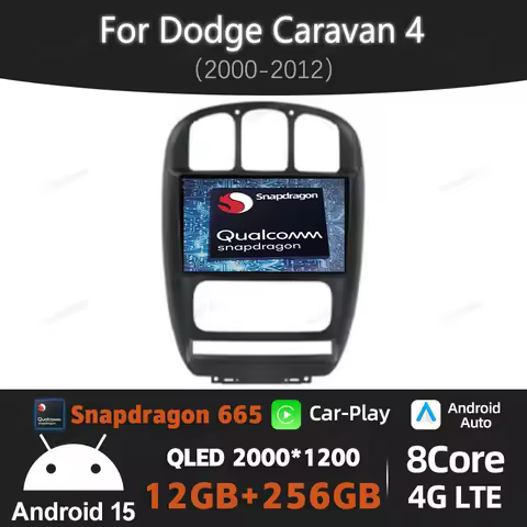 Android 15 Car Radio For Dodge Caravan 4 Chrysler Voyager RG RS Town 2000 - 2007 GPS NAVI 4G WIFI Multimedia Stereo Video Player