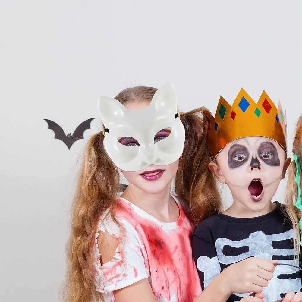 

2Pcs DIY Blank Fox Masks Unpainted Masquerade Mask Festival Party Supplies Halloween Prop Blank Masks Masquerade Mask