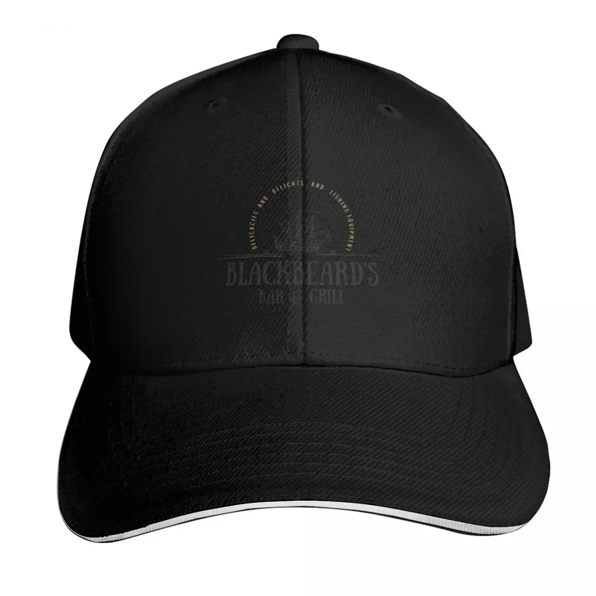 Blackbeard's Bar and Grill Baseball Cap Vintage Retro Embroidered Lightweight Packable Gift for Him Her