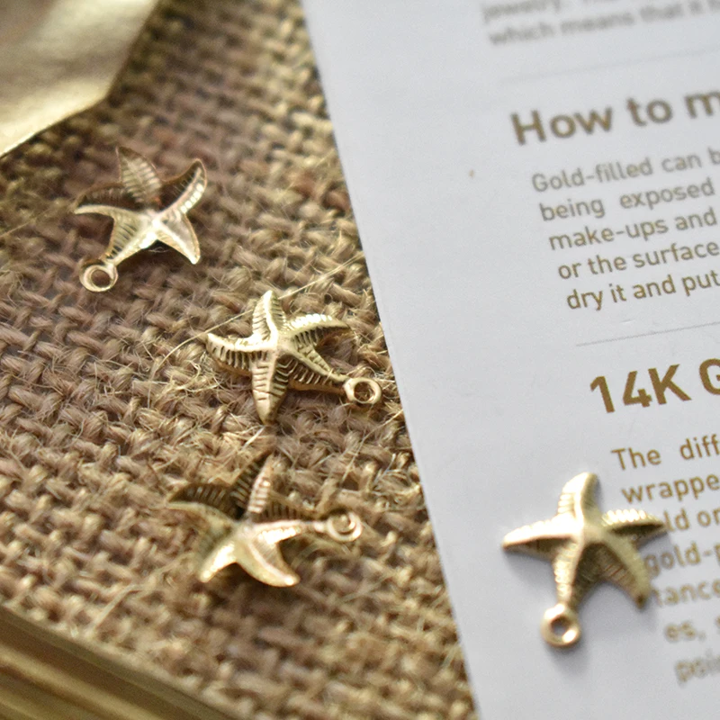 Seestern 14K Gold gefüllt Anhänger Seestern Charm Schmuck für DIY Armband Halskette Herstellung von Schmuckzubehör – Detail 15