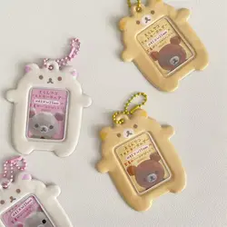 New Kawaii Cute Rilakkuma Id Photo Card Holder Cartoon Pendant Bag Accessories Creative Cute Anime Decoration Gift for Girls