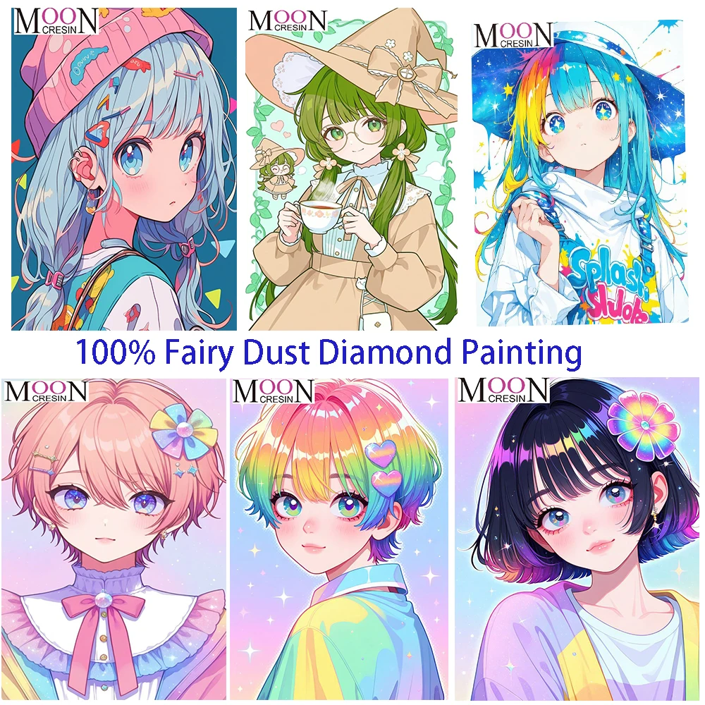 

Charm Personality Girl 100% Fairy Dust Square Diy Diamond Painting Cross Stitch Embroidery Mosaic Home Decor Pictur Crystal AB