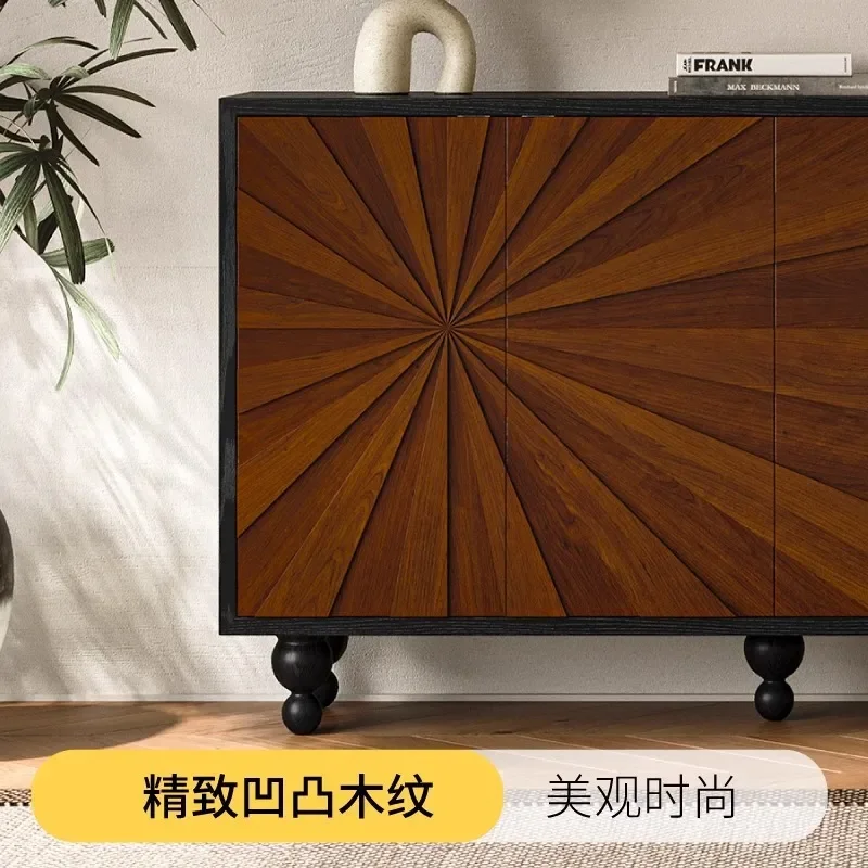 American Retro Solid Wood Porch Cabinet Entryway Foyer Storage Locker Small Apartment Living Room Side Cabinet