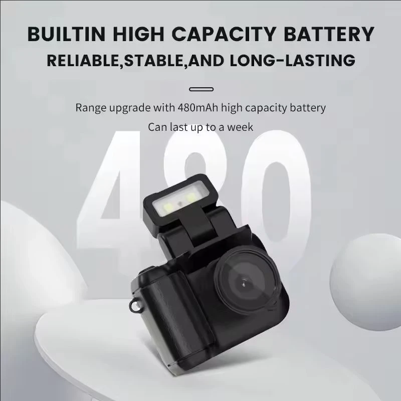 Y4000 Mini Keychain Camera 1080P HD Portable Retro Kids Cam Ultra Compact Pocket DV Video Recorder with Flash Lamp