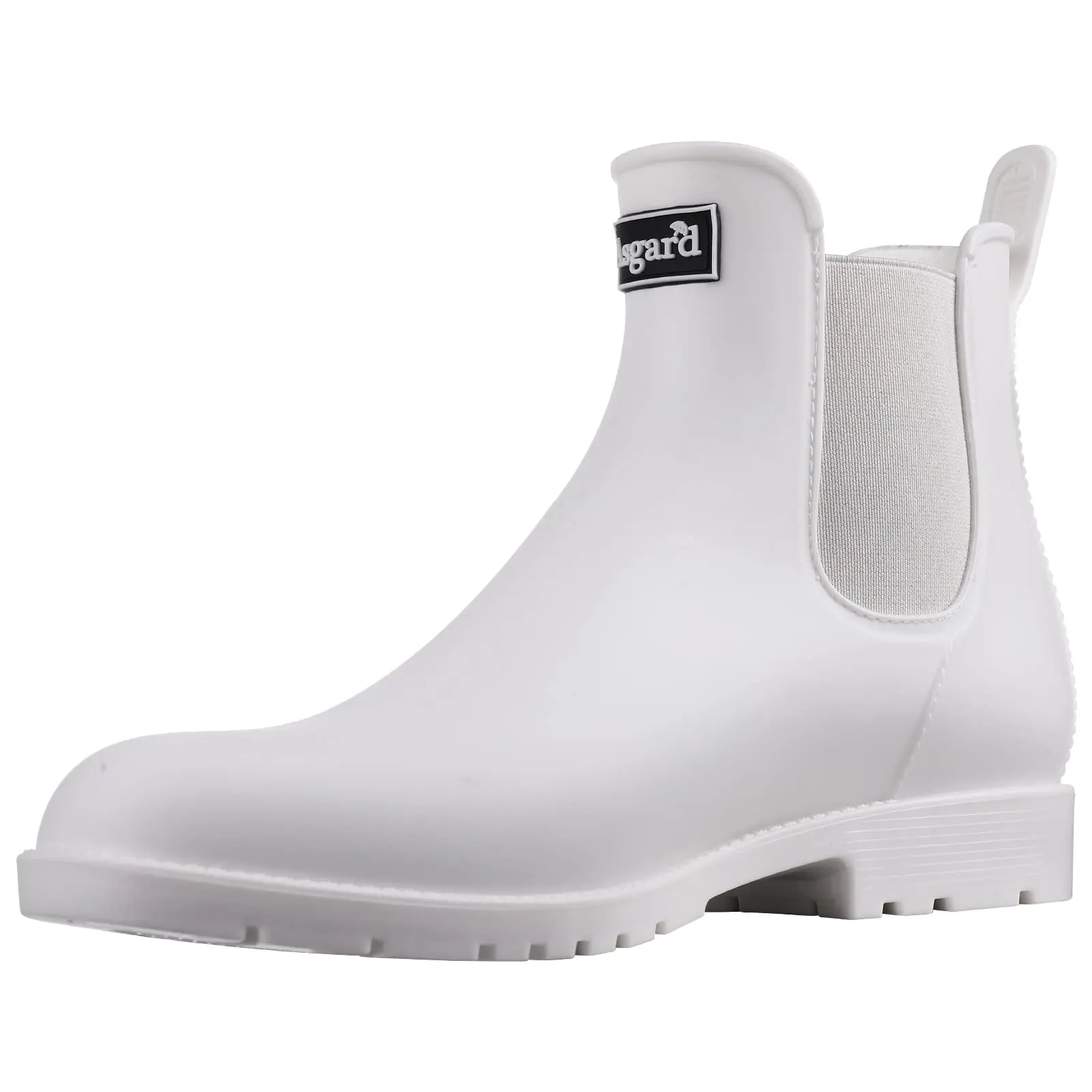 Gacidy-Botas de chuva antiderrapantes para mulheres, sapatos de borracha resistentes ao desgaste, saltos baixos, impermeável, ao ar livre, moda, monocromático