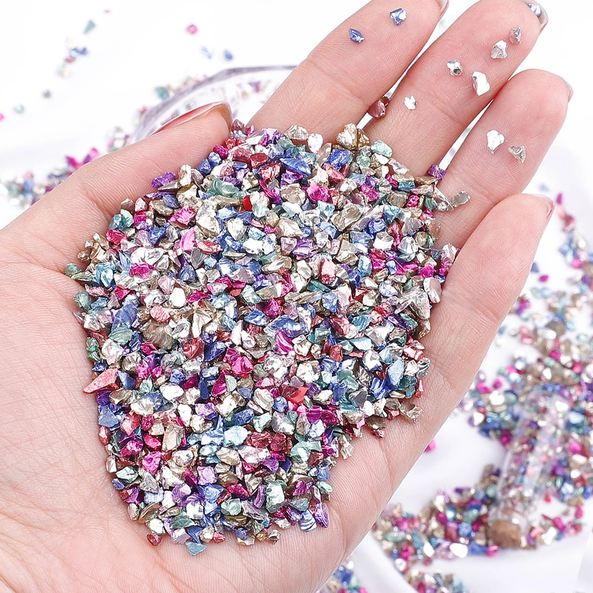 50-100G/Bag Color Crushed Glass Stones Resin Filling For DIY Epoxy Resin Mold Irregular Crystal Nail Art Decoration Jewelry Maki