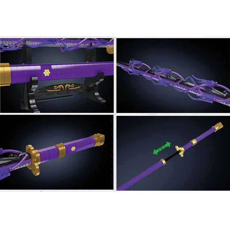 

Mould King Katana Model Building Blocks Kit with Light Belt DIY Assembly Samurai Sword Toys Ornaments for Kid Xmas Gifts 10260