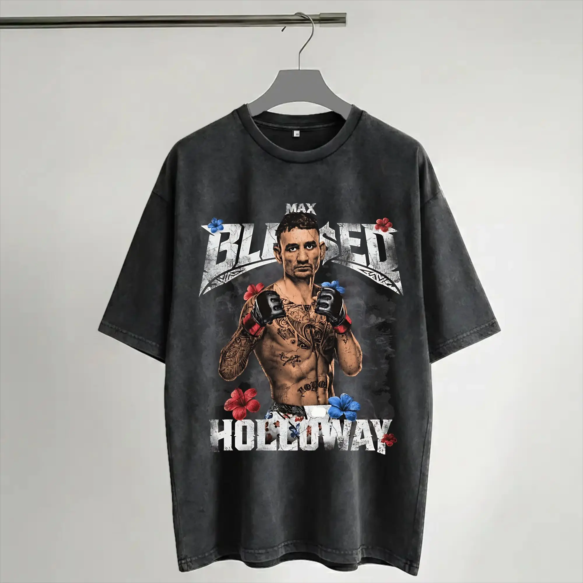 Maxs Blesseds Holloways Washed T Shirts Streetwear Hip Hop Fashion T-Shirts  Tee Shirt Men Women Short Sleeve Harajuku