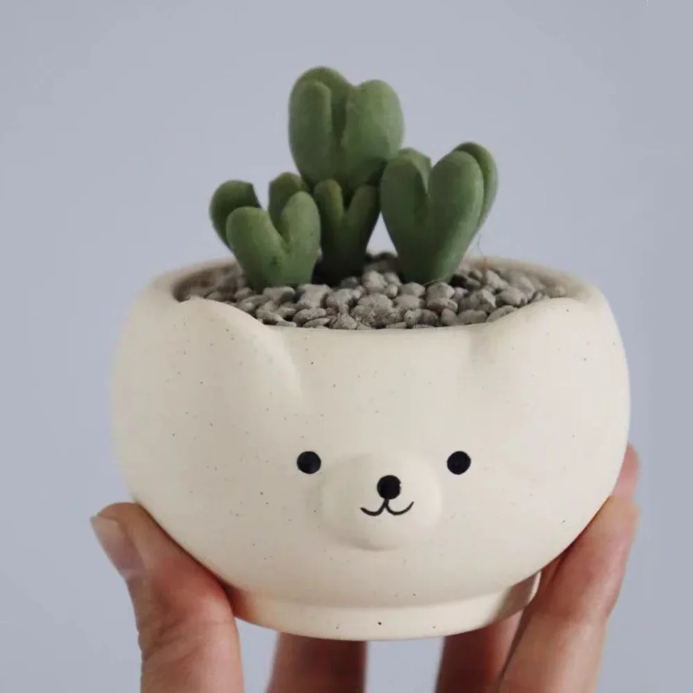 

Siliconen mal cement gips succulente pot kantoor desktop decompressie cadeau cartoon schattig genezing bloempot mal