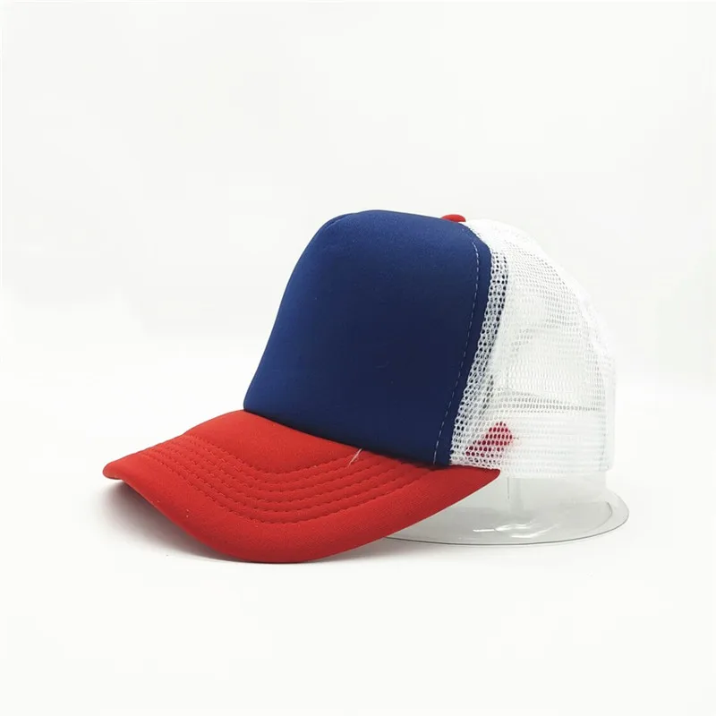 1-teilige Sommer-Trucker-Mütze mit individuellem Logo für Männer und Frauen, Netz-Polyester-Baseballkappe, bedrucktes Netz, Papa-Hüte, verstellbares Sonnenhut-Visier – Detail 13